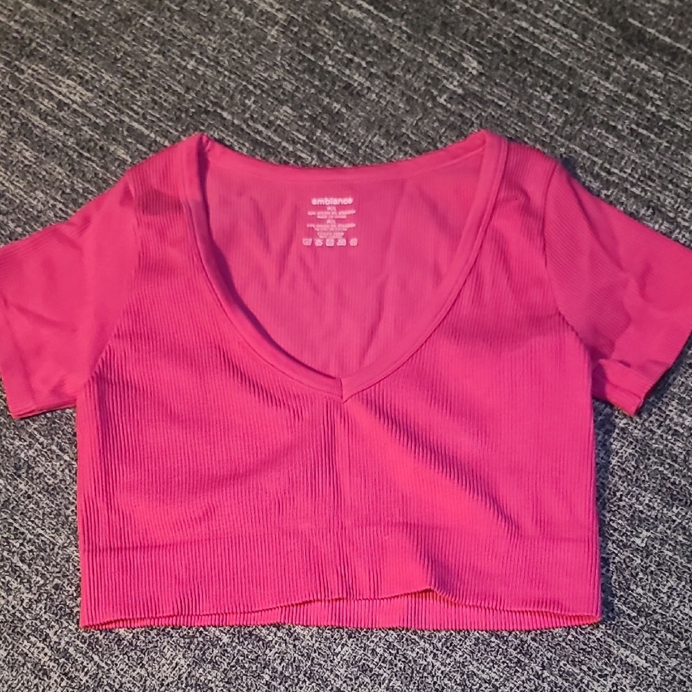 Pink Ribbed Women's Top